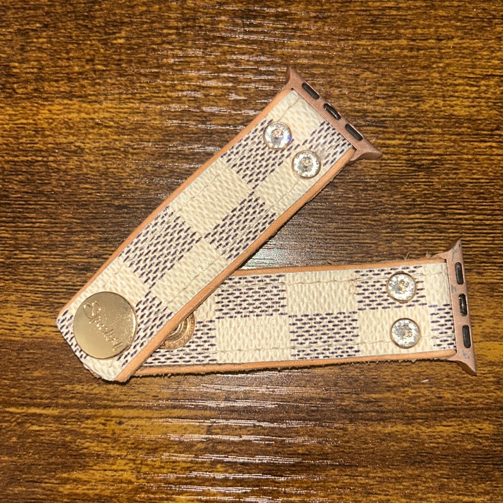 Spark*l bands upcycled authentic Louis Vuitton azur Apple Watch band
